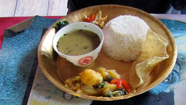 Trekking lodge food - Daal Bhaat