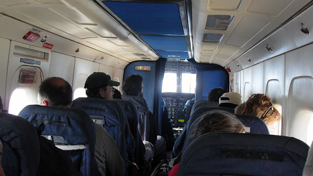 During the flight to Lukla