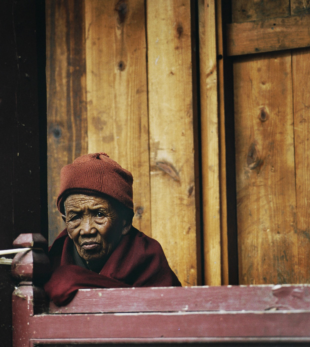 Buddhist woman in Mani Rimdu festival Tengboche